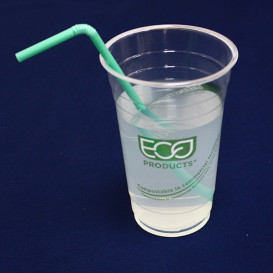 Copo Amido de Milho PLA "Green Stripe" 590ml (1.000 Uds)