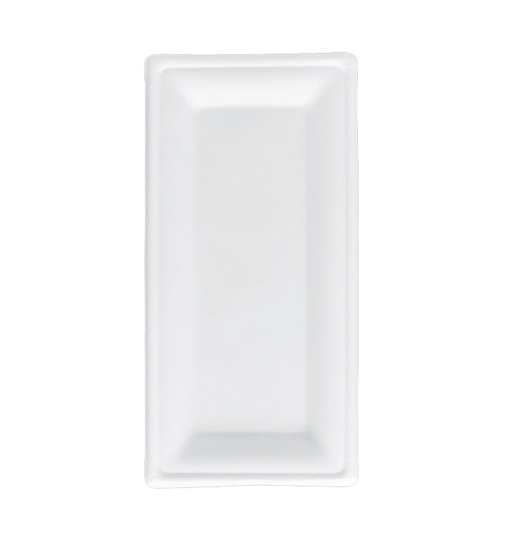 Bandeja Cana-de-açúcar Bagaço Branco 25,5x12,7 cm (50 Uds) Bandeja Cana-de-açúcar Bagaço Branco 25,5x12,7 cm (50 Uds)