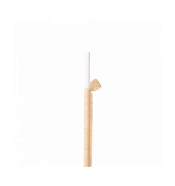 Palhinha Direita Papel Branco Embalada Kraft Ø6mm 21cm (6000 Uds) Palhinha Direita Papel Branco Embalada Kraft Ø6mm 21cm (6000 Uds)