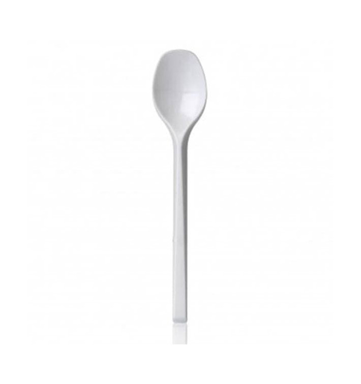 Colher de Plastico PS Branco 135mm Colher de Plastico PS Branco 135mm