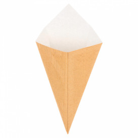 Cone Ondulado de Papel Kraft 220mm 100g (800 Uds)