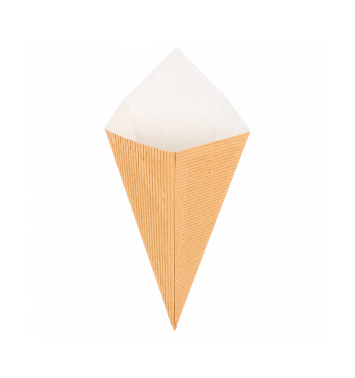 Cone Ondulado de Papel Kraft 220mm 100g (100 Uds) Cone Ondulado de Papel Kraft 220mm 100g (100 Uds)