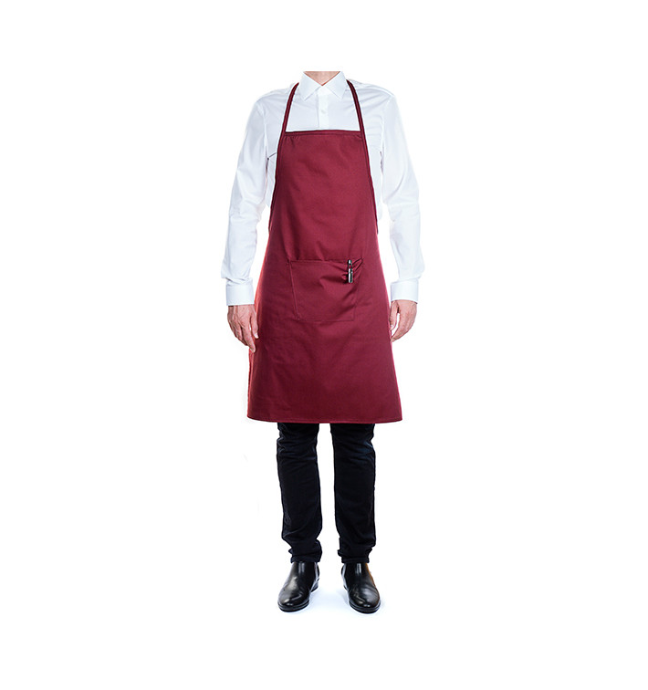 Avental peito e bolso Bordô 75x90cm (1 Ud) Avental peito e bolso Bordô 75x90cm (1 Ud)