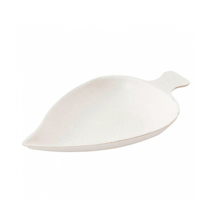 Prato Cana-de-açúcar Degustação Folha Branco 8x5,5cm (500 Uds) Prato Cana-de-açúcar Degustação Folha Branco 8x5,5cm (500 Uds)