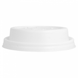 Tampa de Plastico PS "Cappuccino" Branco Ø8,1cm (100 Uds)