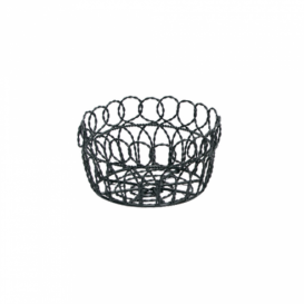 Cesta Redonda en Aço Preto Ø190x100mm (6 Uds)