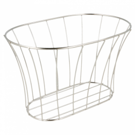 Cesta Oval en Aço Prata 210x127x127mm (1 Ud)