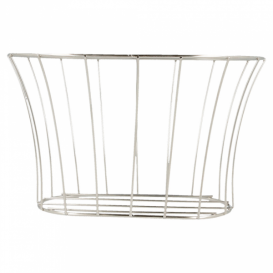 Cesta Oval en Aço Prata 210x127x127mm (1 Ud)