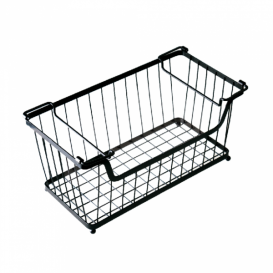 Cesta Empilhável com Asas Aço Preto 330x275x227mm (12 Uds)