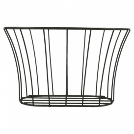 Cesta Oval en Aço Preto 210x127x127mm (12 Uds)