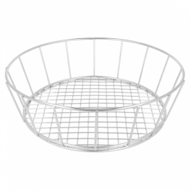 Cesta Redonda en Aço Prata Ø241x70mm (1 Ud)