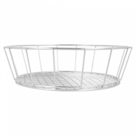 Cesta Redonda en Aço Prata Ø241x70mm (1 Ud)