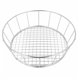 Cesta Redonda en Aço Prata Ø241x70mm (1 Ud)