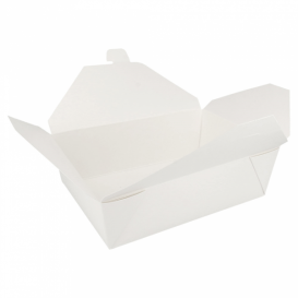 Caixa Cartão TakeAway Branco 19,7x14x6,4cm 1980ml (50 Uds)