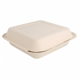 Embalagem Cana-de-açúcar Natural 20x20x7,5cm (50 Uds)