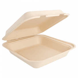 Embalagem Cana-de-açúcar Natural 20x20x7,5cm (50 Uds)