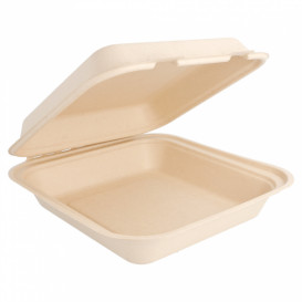 Embalagem Cana-de-açúcar Natural 20x20x7,5cm (250 Uds)