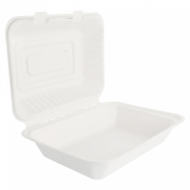 Embalagem Cana-de-açúcar Branco 225x165x64mm (200 Uds)