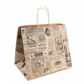 Saco Papel Kraft Times Asas 80g 26+14x32cm (50 Uds)