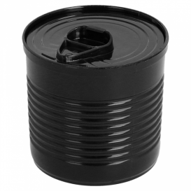 Lata de conserva Plastico PS Preto 110ml Ø6x5,7cm (25 Uds)