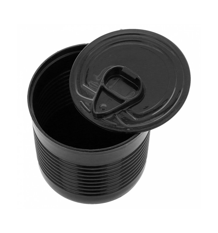 Lata de conserva Plastico Preto 220ml Ø7,4x7cm (100 Uds) Lata de conserva Plastico Preto 220ml Ø7,4x7cm (100 Uds)