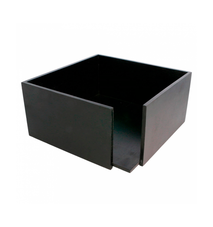 Porta-Guardanapos de Bambu Preto 21x21x10cm (12 Uds) Porta-Guardanapos de Bambu Preto 21x21x10cm (12 Uds)