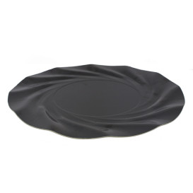 Prato de Cartão Redondo Preto Acuario 350 mm (100 Uds)