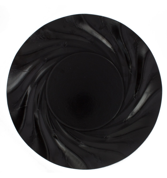 Prato de Cartão Redondo Preto Acuario 350 mm (25 Uds) Prato de Cartão Redondo Preto Acuario 350 mm (25 Uds)