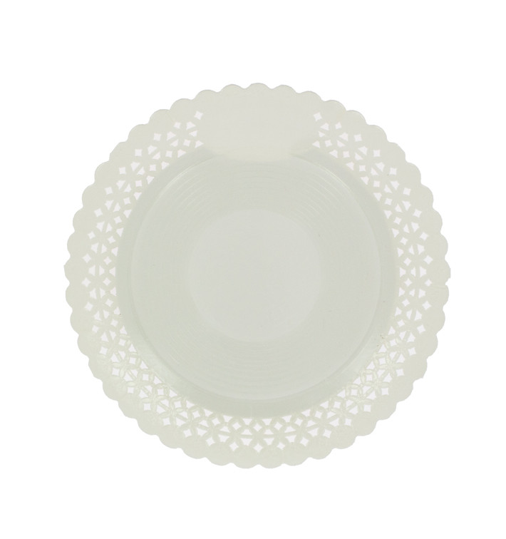 Prato de Cartão Redondo Renda Branco 20 cm (100 Uds) Prato de Cartão Redondo Renda Branco 20 cm (100 Uds)