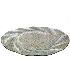 Prato de Cartão Redondo Prata Gaudi Acuario 350 mm (100 Uds)
