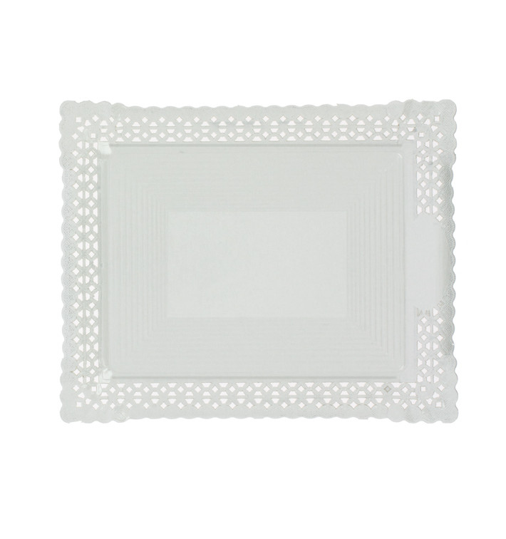 Bandeja de Cartão Renda Branco 18x25 cm (100 Uds)