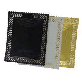 Bandeja de Cartão Renda Ouro 31x39 cm (50 Uds)