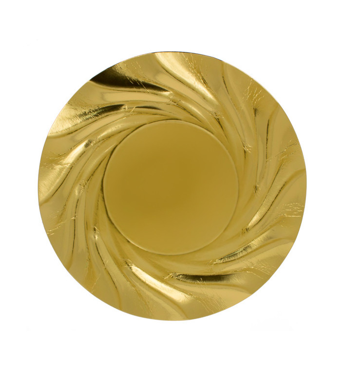 Prato de Cartão Redondo Ouro Acuario 350 mm (100 Uds) Prato de Cartão Redondo Ouro Acuario 350 mm (100 Uds)