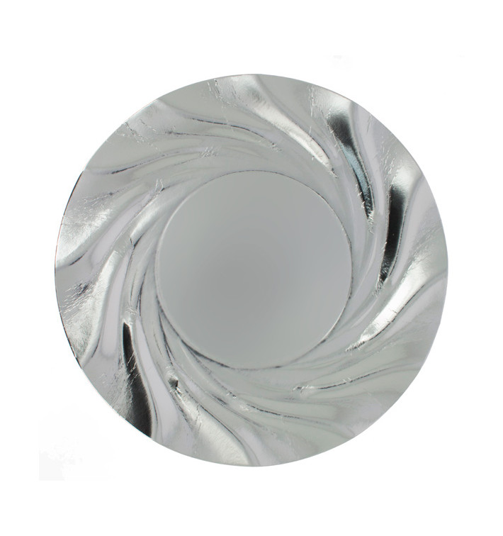 Prato de Cartão Redondo Prata Acuario 350 mm (100 Uds) Prato de Cartão Redondo Prata Acuario 350 mm (100 Uds)