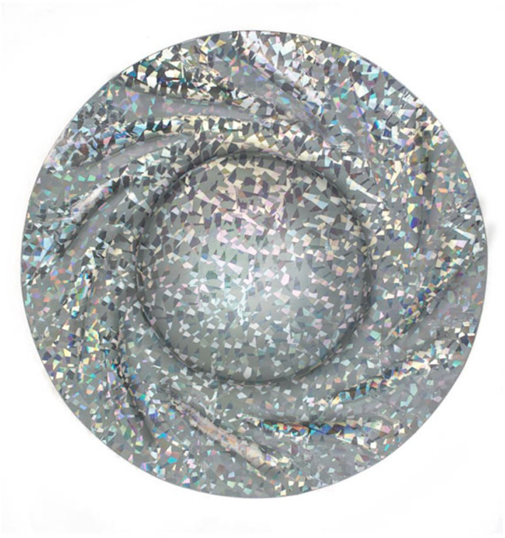 Prato de Cartão Redondo Prata Gaudi Acuario 350 mm (100 Uds) Prato de Cartão Redondo Prata Gaudi Acuario 350 mm (100 Uds)