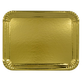 Bandeja de Cartão Rectangular Ouro 18x24 cm (800 Uds)