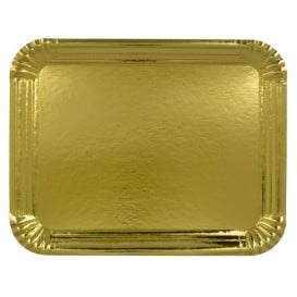 Bandeja de Cartão Rectangular Ouro 12x19 cm (1500 Uds)