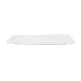 Bandeja de Cartão Rectangular Branca 16x22 cm (100 Uds)