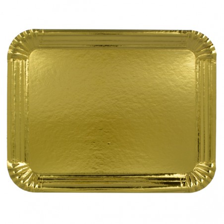 Bandeja de Cartão Rectangular Ouro 40x50 cm (25 Uds)