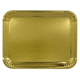 Bandeja de Cartão Rectangular Ouro 22x28cm (100 Uds)