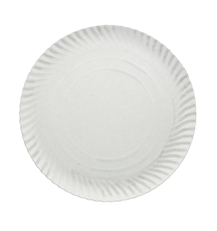 Prato de Cartão Redondo Branco 140 mm 450g/m2 (100 Uds)