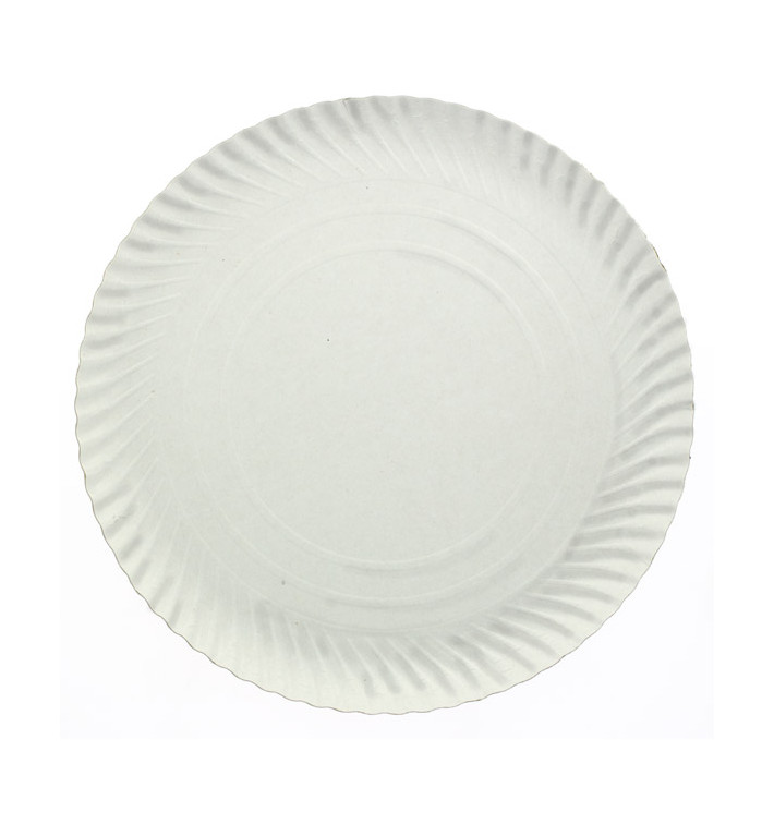 Prato de Cartão Redondo Branco 440 mm (100 Uds) Prato de Cartão Redondo Branco 440 mm (100 Uds)