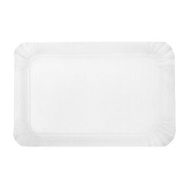 Bandeja de Cartão Rectangular Branca 14x21 cm (100 Uds)