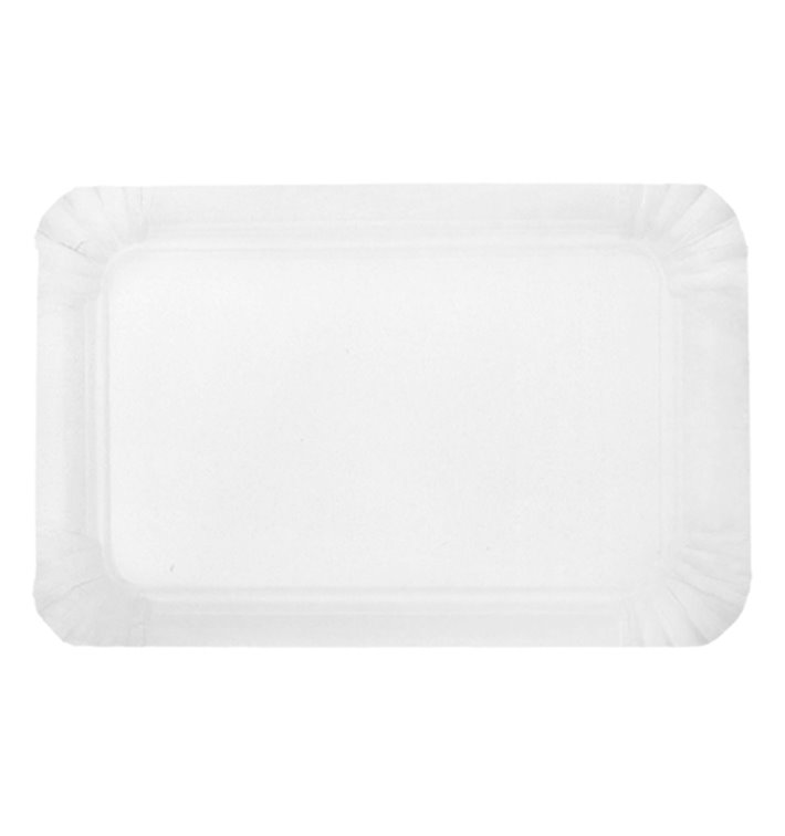 Bandeja de Cartão Rectangular Branca 14x21 cm (100 Uds) Bandeja de Cartão Rectangular Branca 14x21 cm (100 Uds)