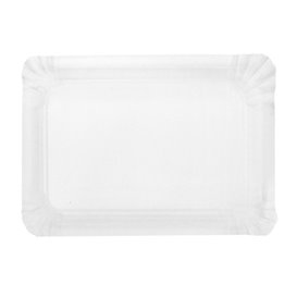 Bandeja de Cartão Rectangular Branca 16x22 cm (100 Uds)