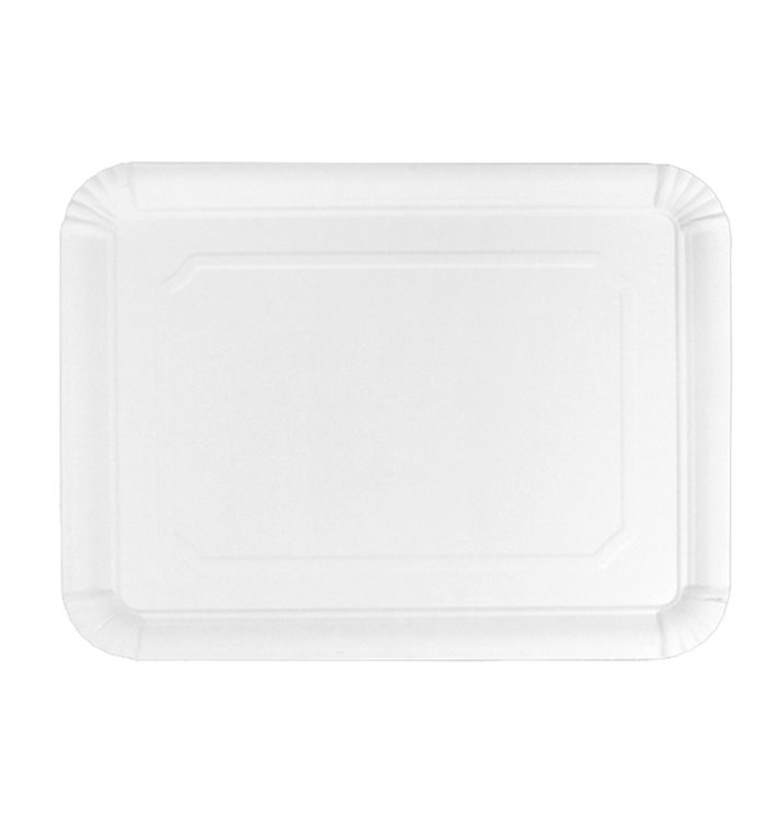 Bandeja de Cartão Rectangular Branca 24x30 cm (100 Uds) Bandeja de Cartão Rectangular Branca 24x30 cm (100 Uds)