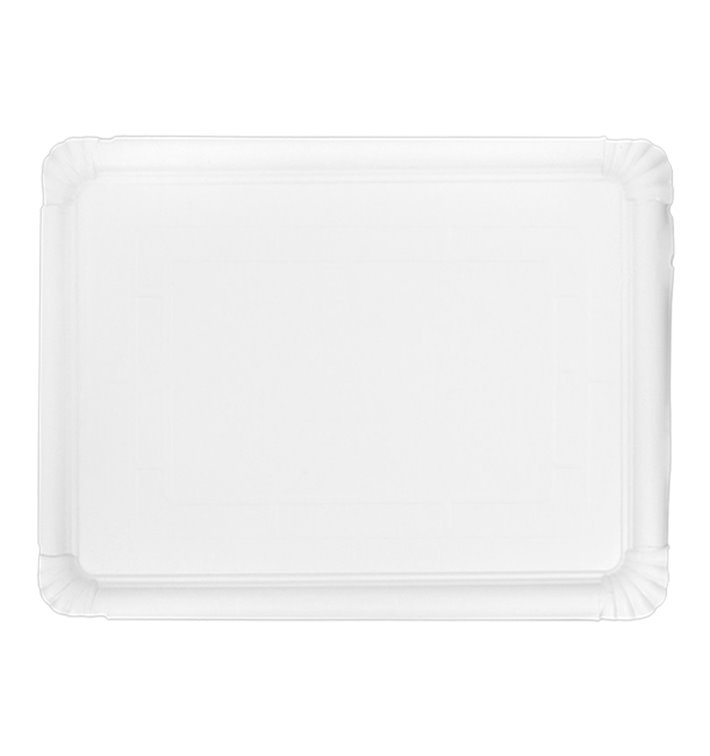 Bandeja de Cartão Rectangular Branca 28x36 cm (100 Uds) Bandeja de Cartão Rectangular Branca 28x36 cm (100 Uds)