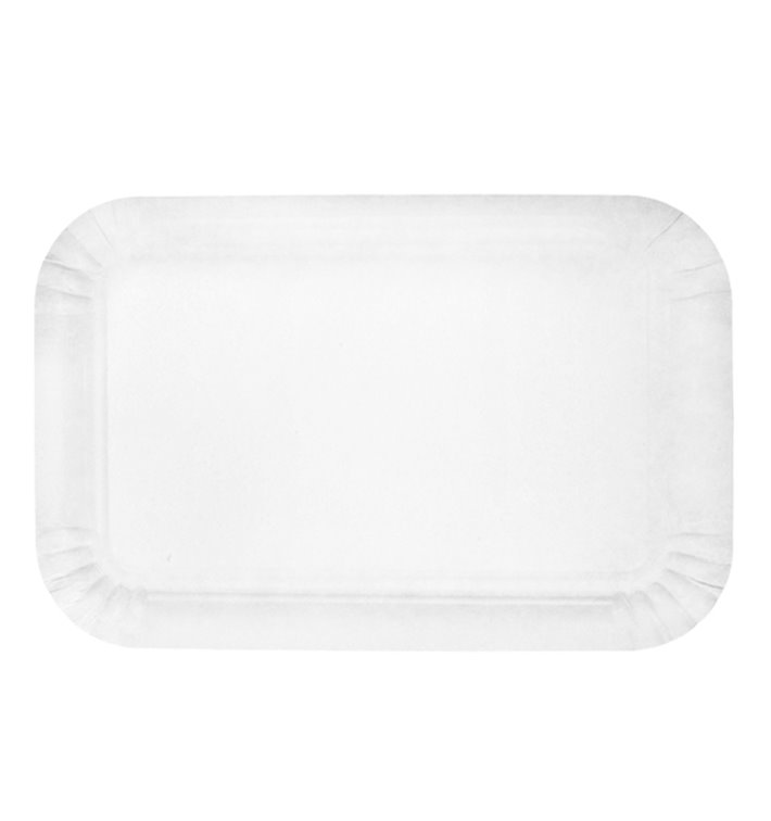 Bandeja de Cartão Rectangular Branca 12x19 cm (100 Uds)