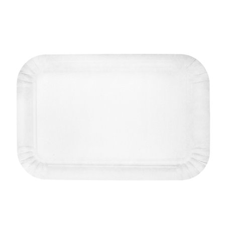 Bandeja de Cartão Rectangular Branca 12x19 cm (100 Uds)