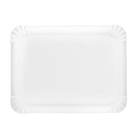 Bandeja de Cartão Rectangular Branca 18x24 cm (100 Uds)